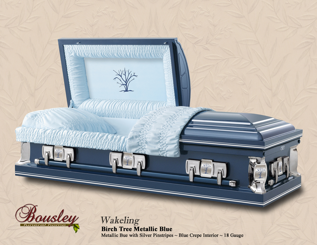 Wakeling Birch Tree Metallic Blue Pinstripes